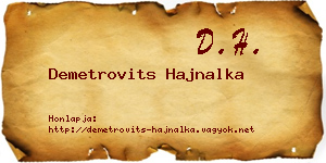 Demetrovits Hajnalka névjegykártya